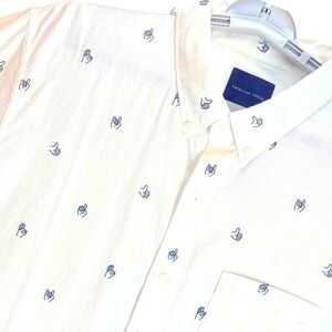 American Eagle Button Down Shirt XL Short Sleeve Hand Signal Sign language
